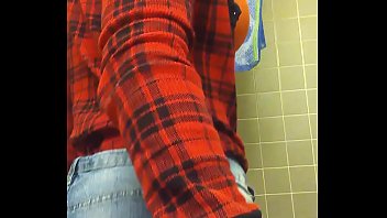 Sexy teen slut strips in bathroom.