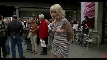Blonde fucked in ass in public