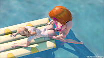 3d Futanari on Female sex in the pool Alternate Version
